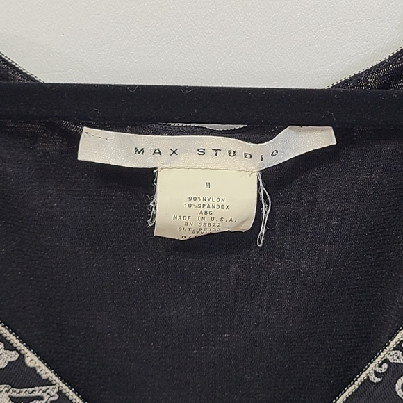 Max Studio Short Sleeve Peasant Top Ruffle Hem, Size Medium - Picture 9 of 13